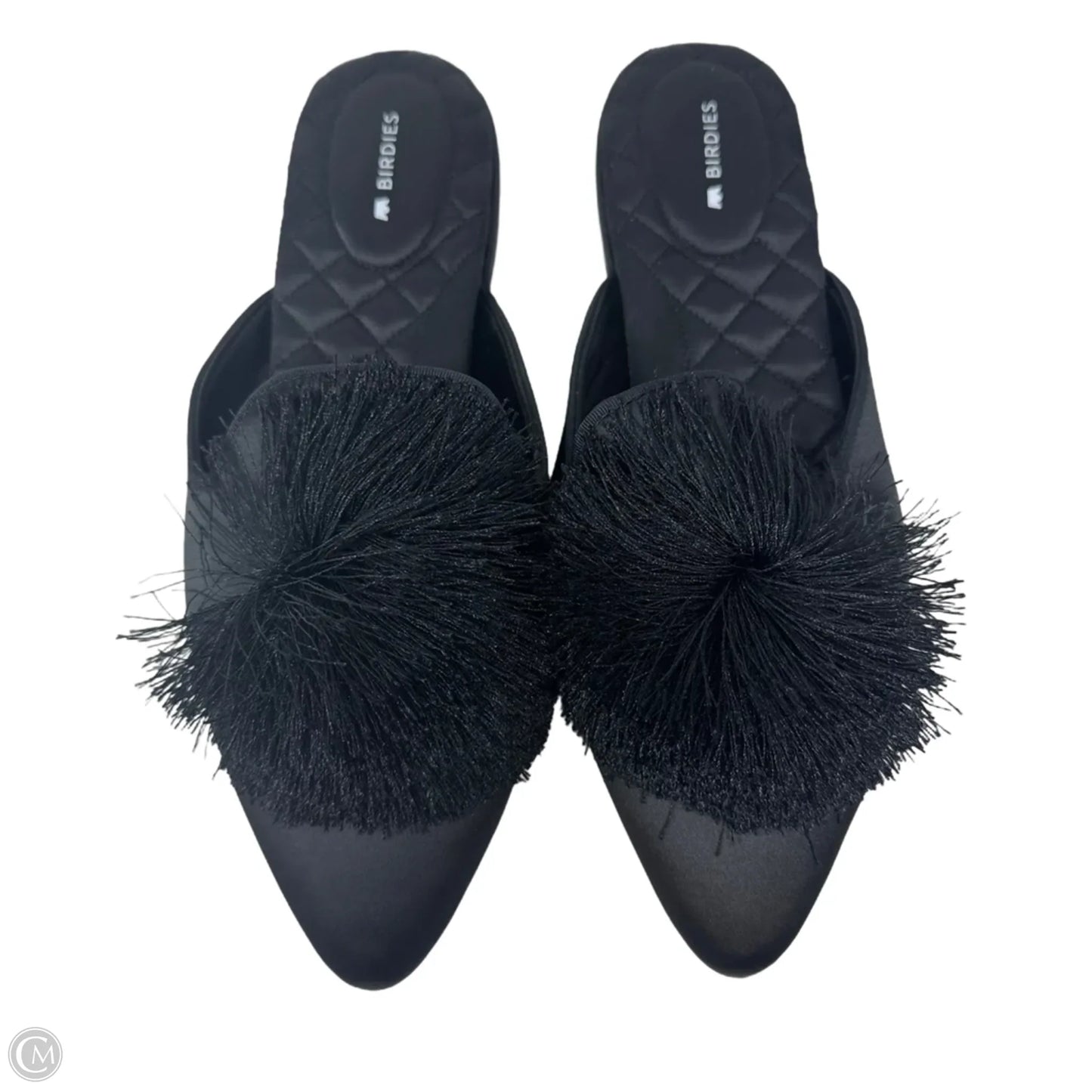 Dove Pom Mule Shoes Flats By Birdies In Black, Size: 9