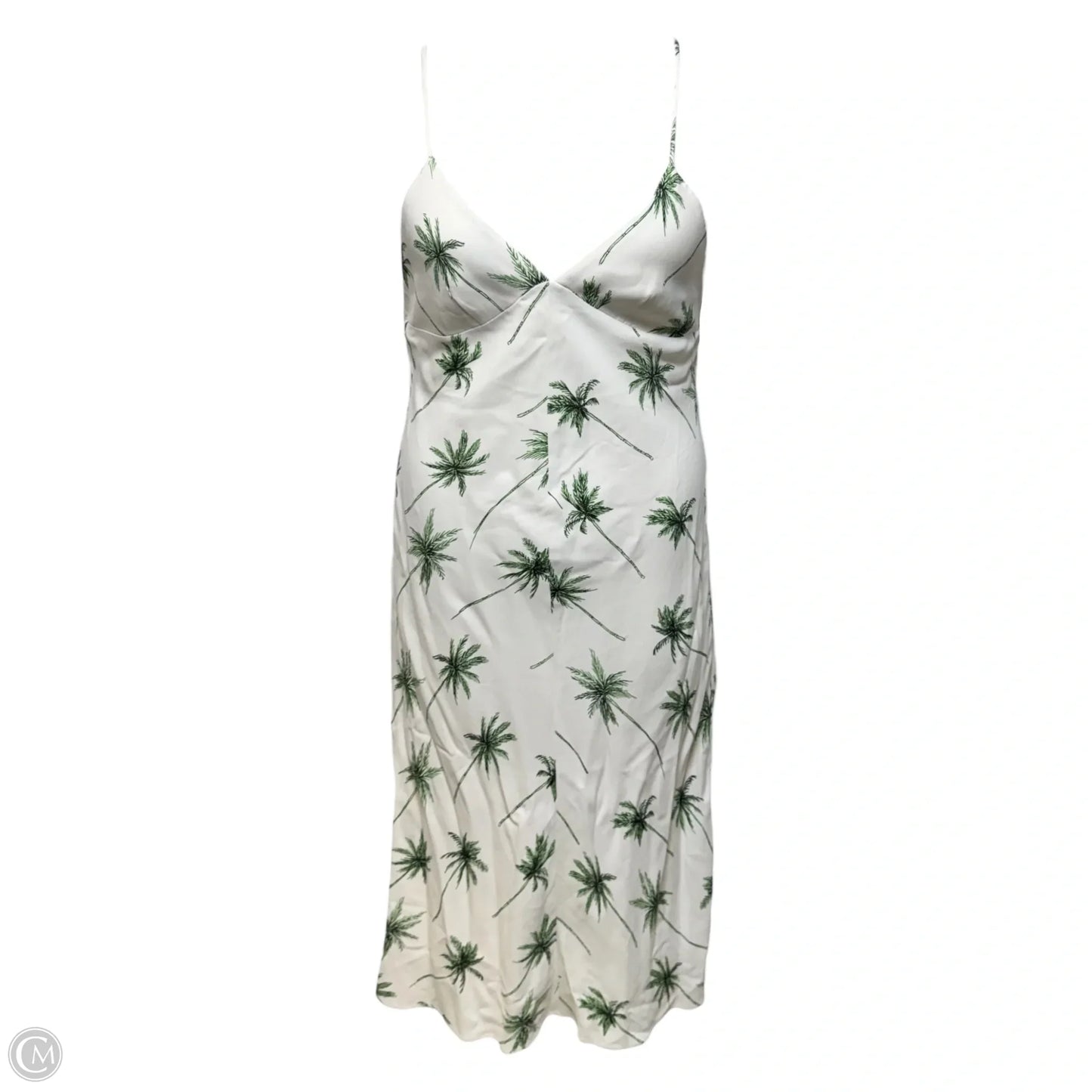 Spaghetti Strap Crossback Slip Dress Designer By Milly In Palm Tree Print, Size: 6