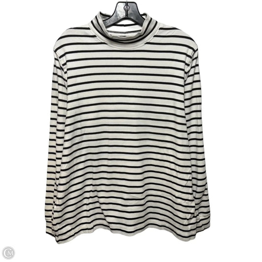 Top Long Sleeve By Lands End In Striped Pattern, Size: Xl