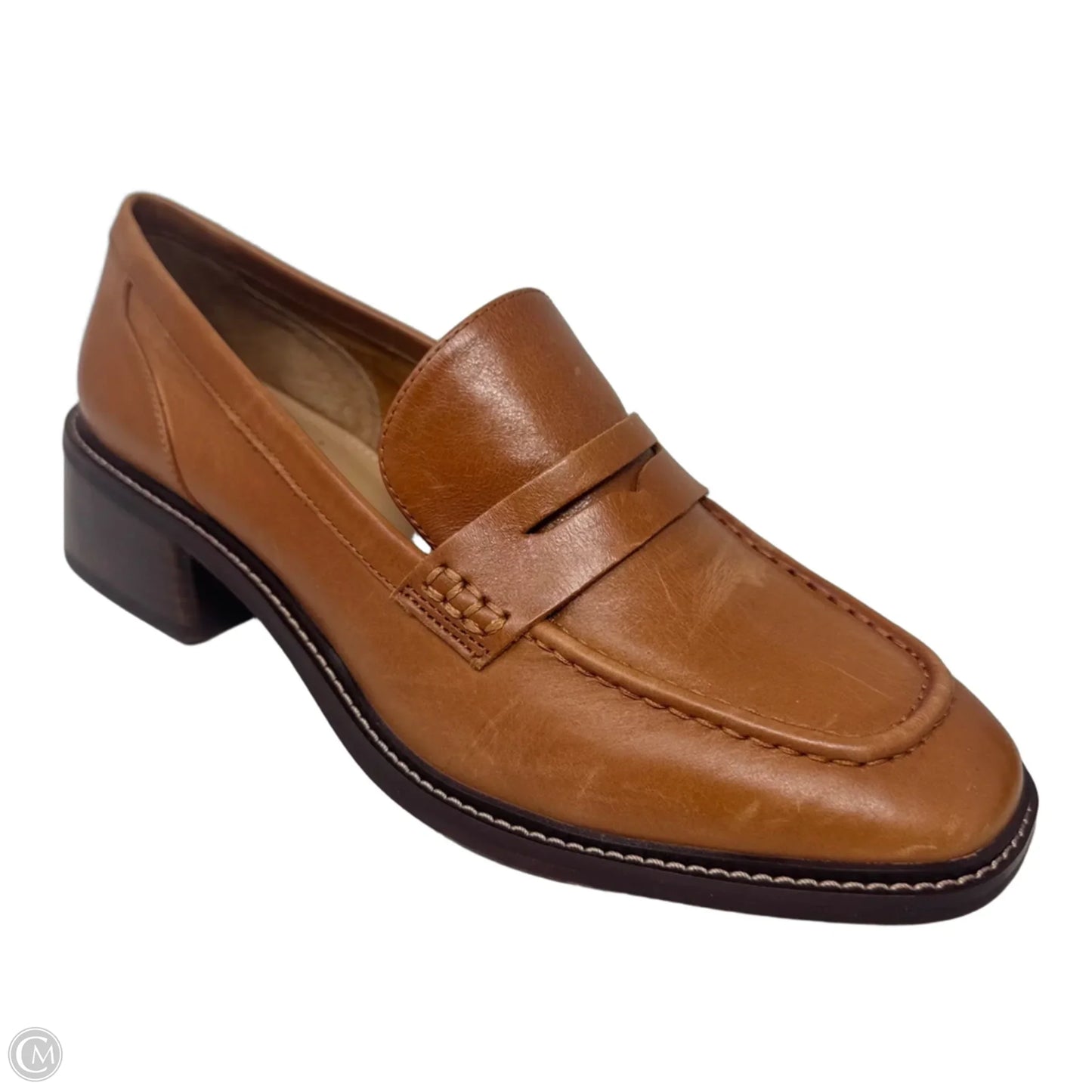Block Heel Loafers Shoes By Vince Camuto In Brown, Size: 8.5