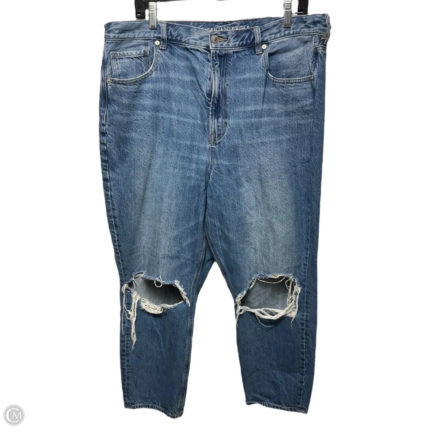 Highest Rise Mom Jean short By American Eagle In Blue Denim, Size: 18