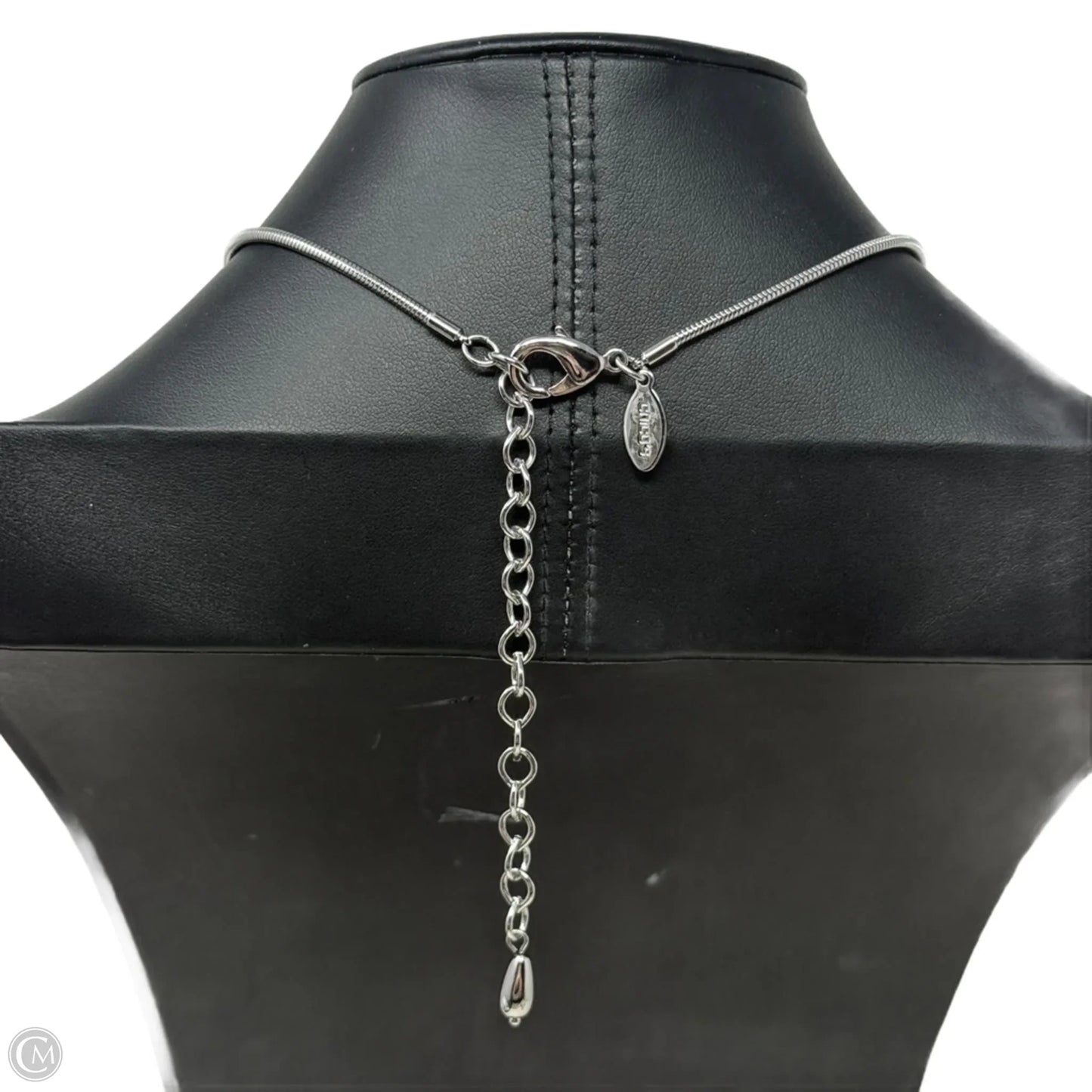 Silver Tone Structural Teardrop Pendant Necklace By Chico’s