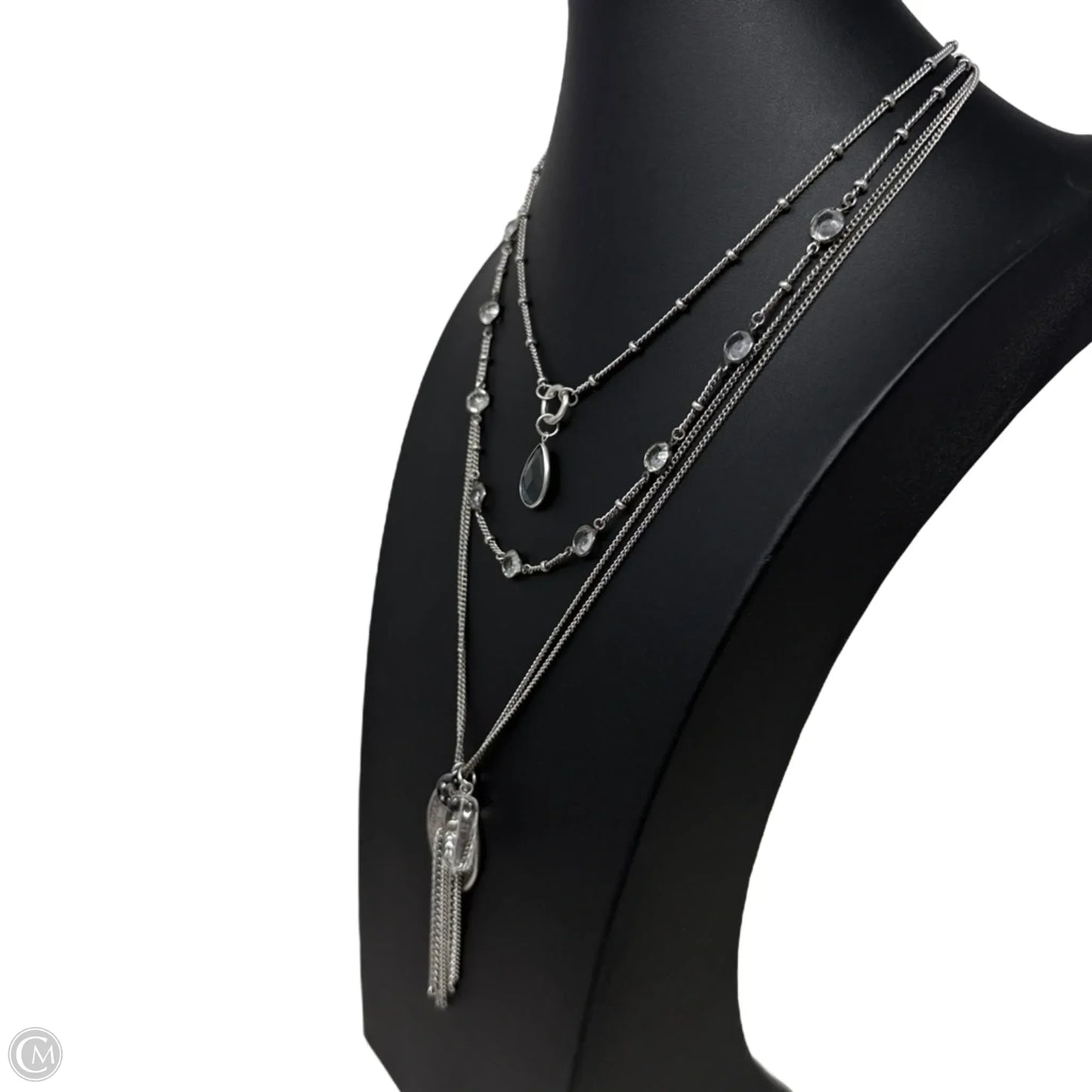 Triple Layer Crystal, Medallion & Tassel Pendant Necklace By Chico’s