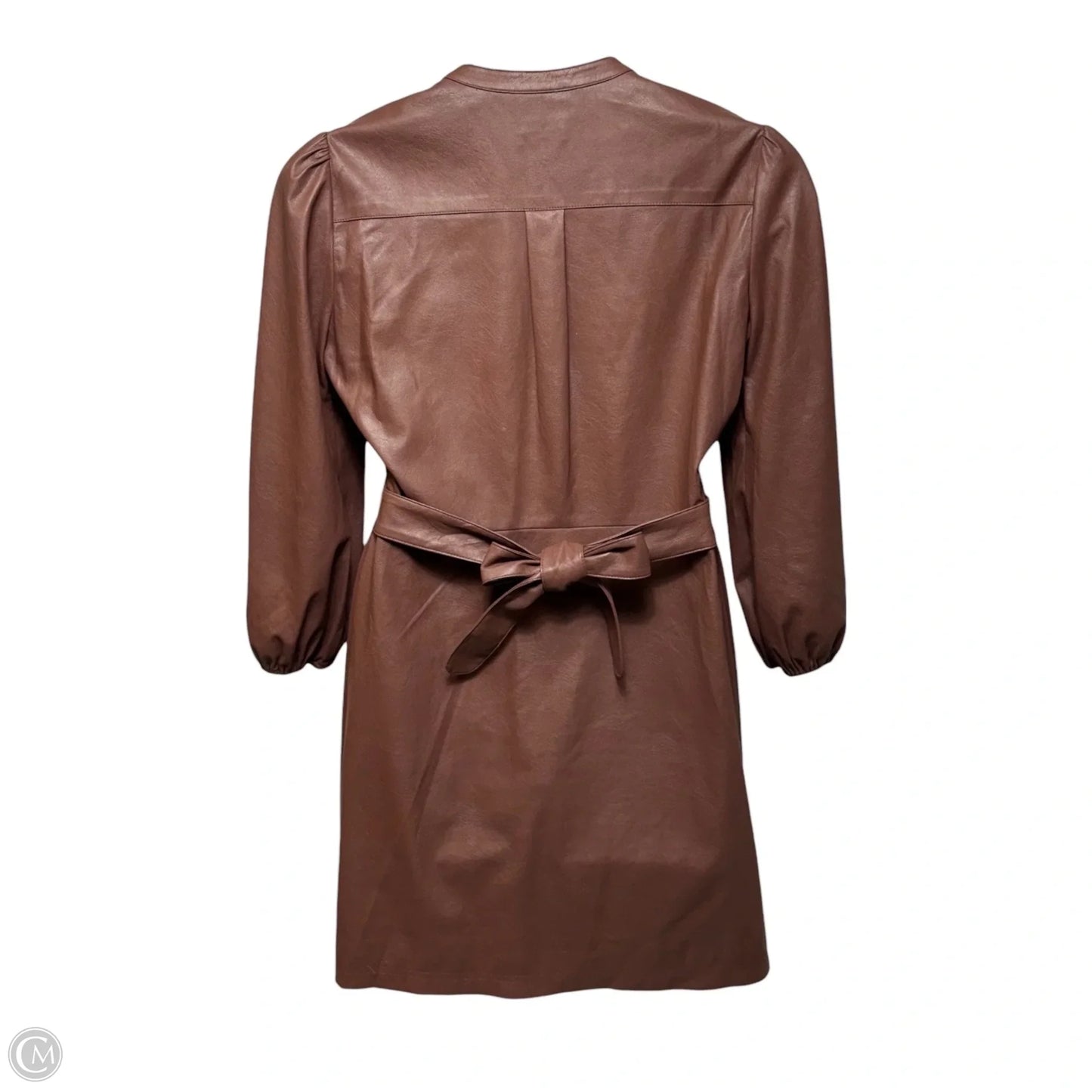Tallen Faux Leather Shirtdress By Shoshanna In Brown, Size: 12