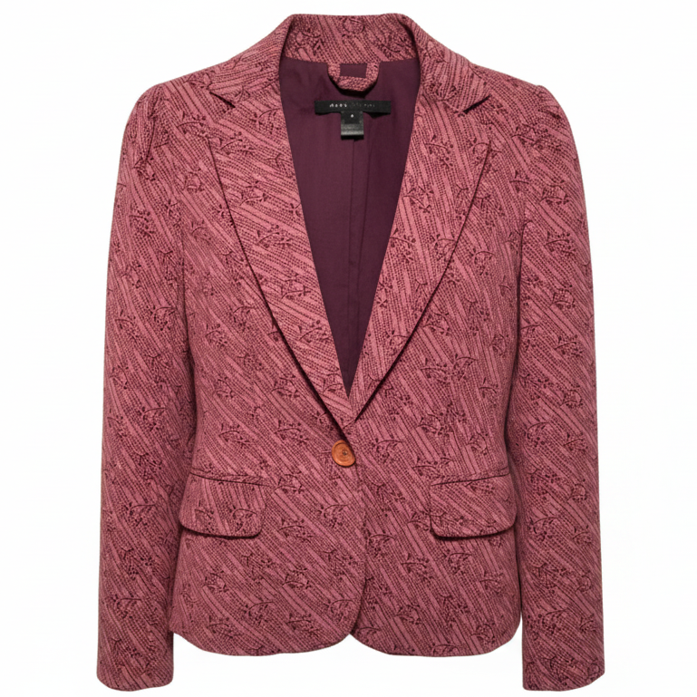 Corduroy Blazer Luxury Designer By Marc Jacobs In Pink & Red, Size: 4