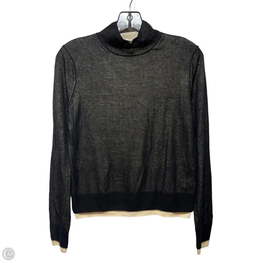 Knit Top Long Sleeve By Vince In Black & Cream, Size: S