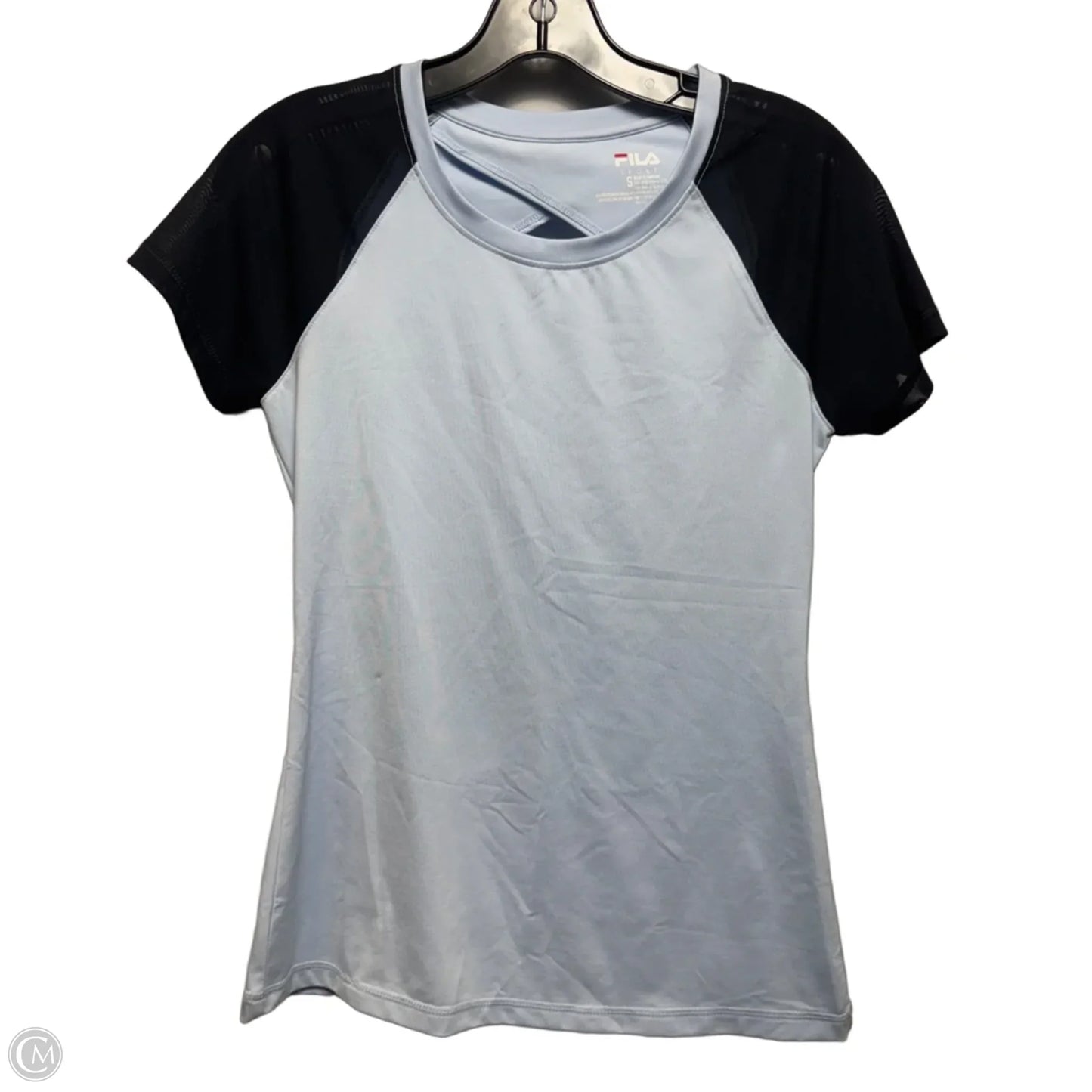 Athletic Top Short Sleeve By Fila In Blue, Size: S