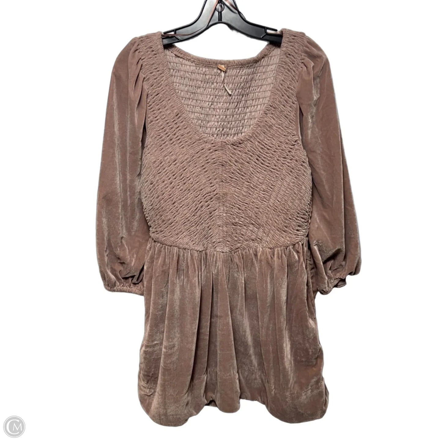 Velvet Smocked Dress Casual Short By Free People In Mauve, Size: Xs