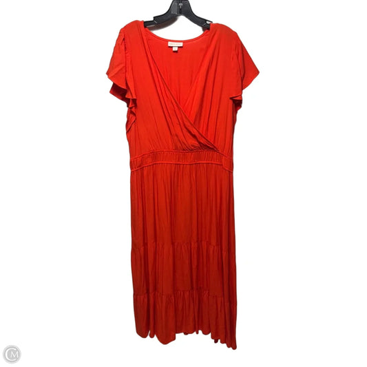 Dress Casual Maxi By Knox Rose In Orange, Size: Xxl
