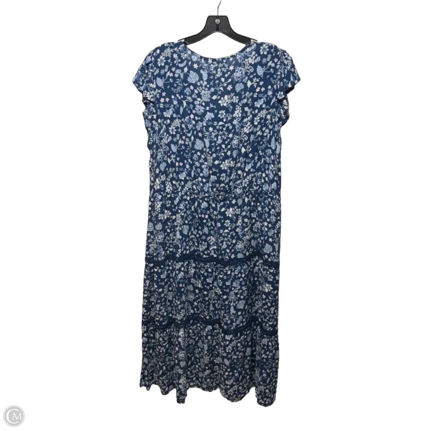 Dress Casual Maxi By Lucky Brand In Dark Blue Floral, Size: 2x