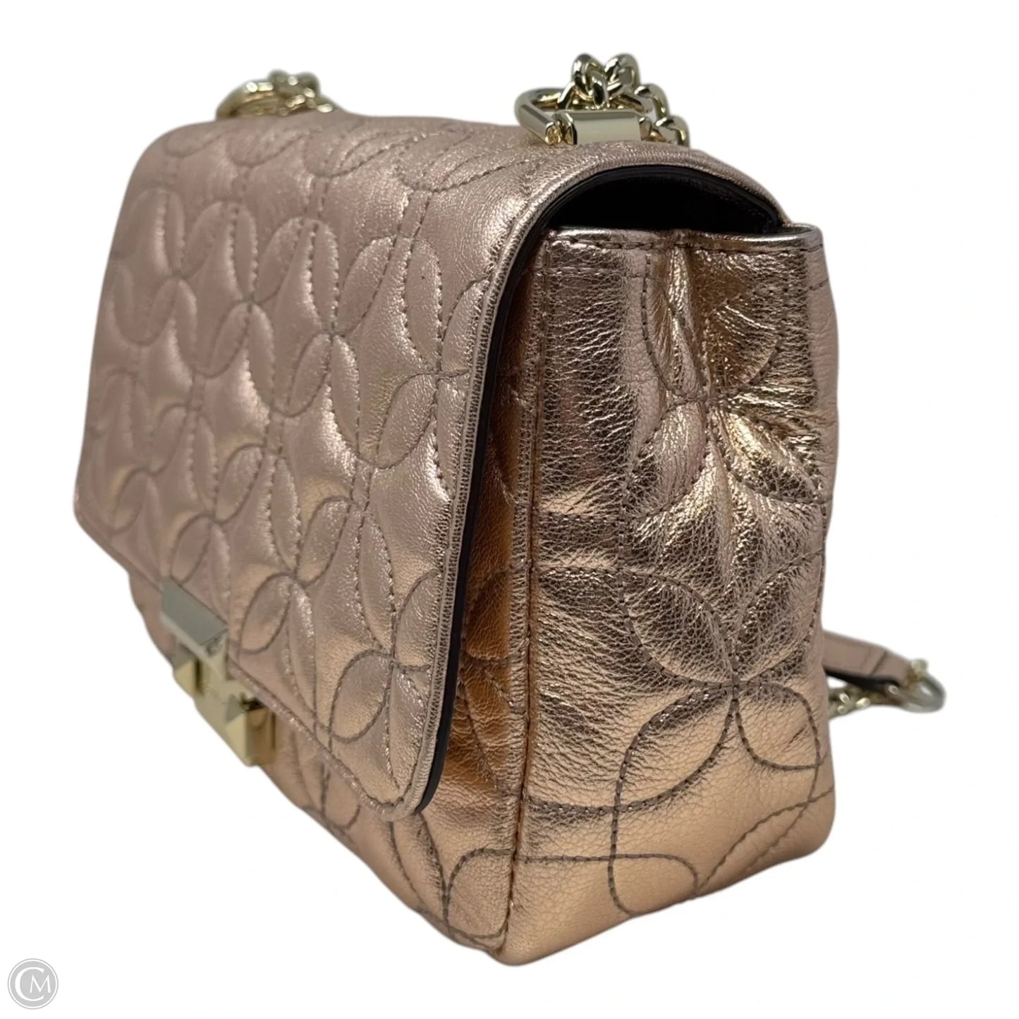 Sloan Metallic Quilted Handbag Leather By Michael By Michael Kors, Size: Medium