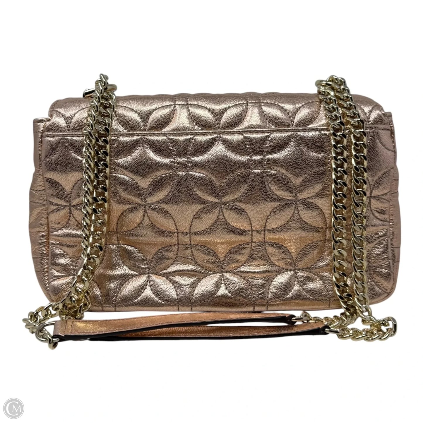 Sloan Metallic Quilted Handbag Leather By Michael By Michael Kors, Size: Medium