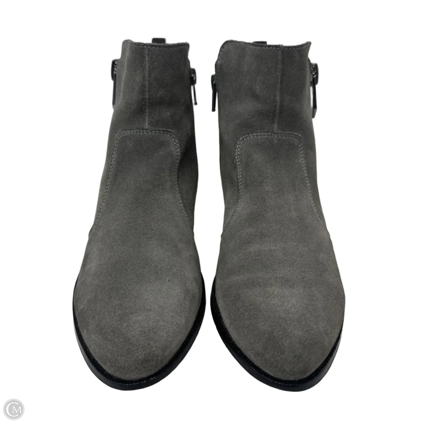 Rail Suede Boots Ankle Heels By Marc Fisher In Grey, Size: 7.5