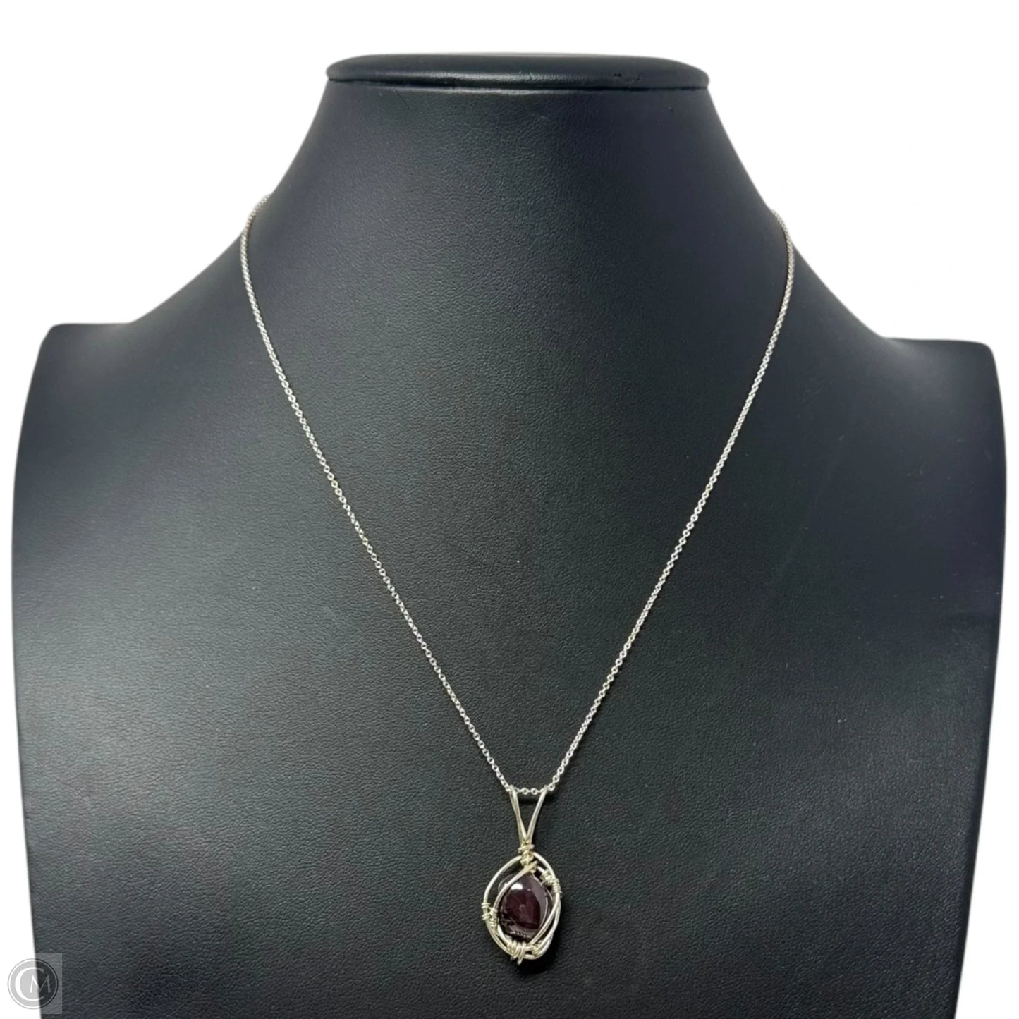 Wire Wrapped Stone on Sterling Silver Chain