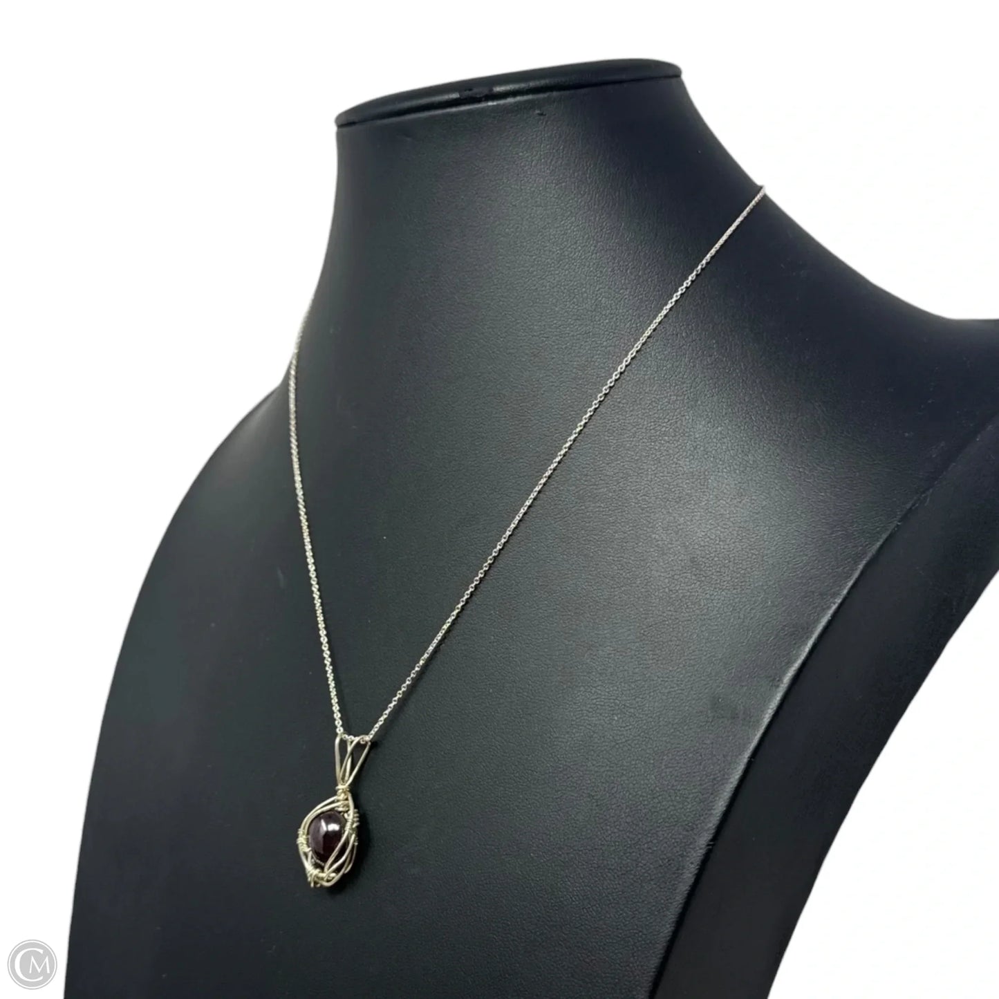 Wire Wrapped Stone on Sterling Silver Chain