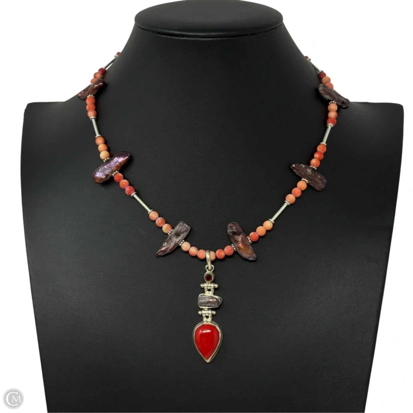 Multi Stone Beaded Pendant Necklace