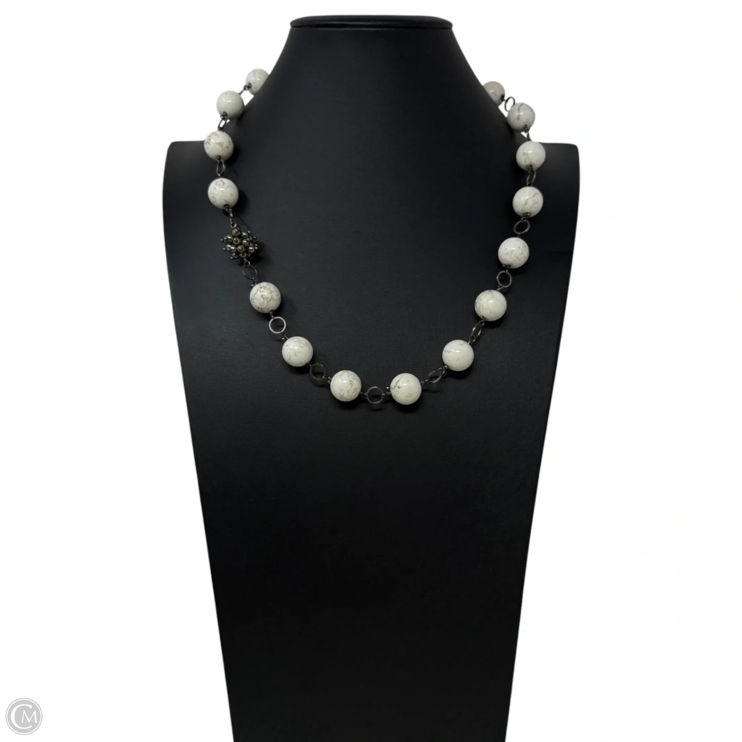 Chunky Magnesite & Marcasite Beaded Collar Necklace