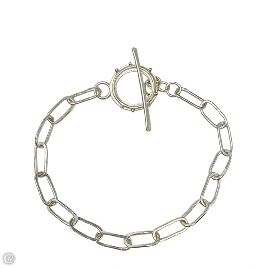 Silver Tone Paperclip Chain Toggle Bracelet