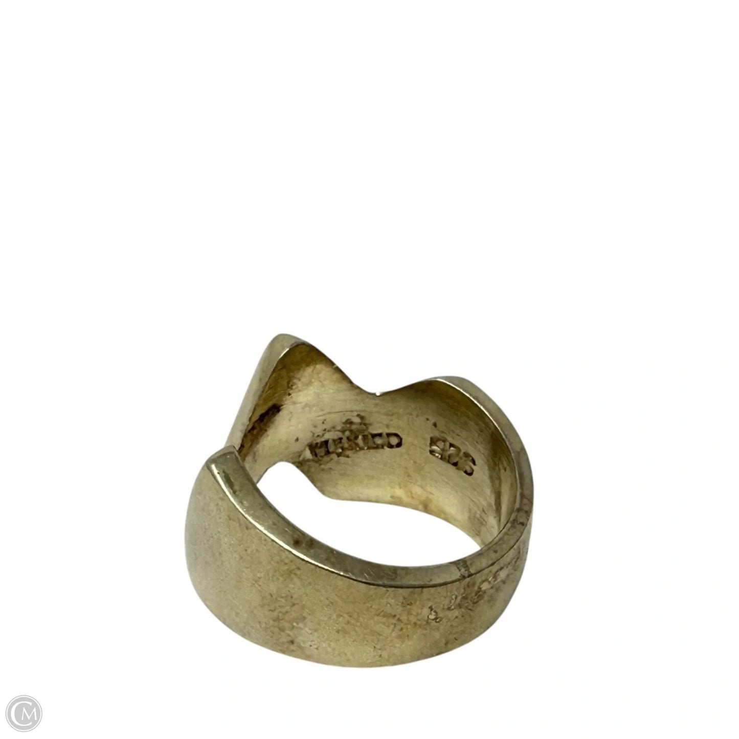 Mexican Sterling Silver Modernist Wave Ring, Size: 7.5