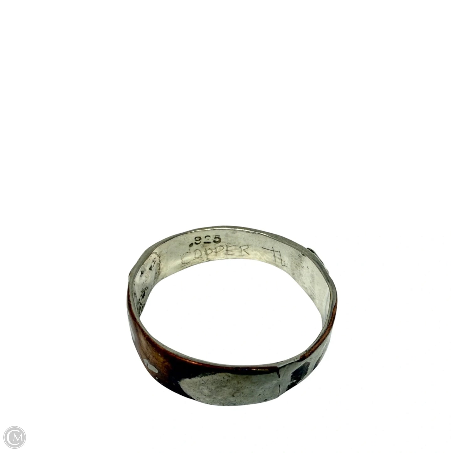Copper & Sterling Silver Band Ring, Size: 7