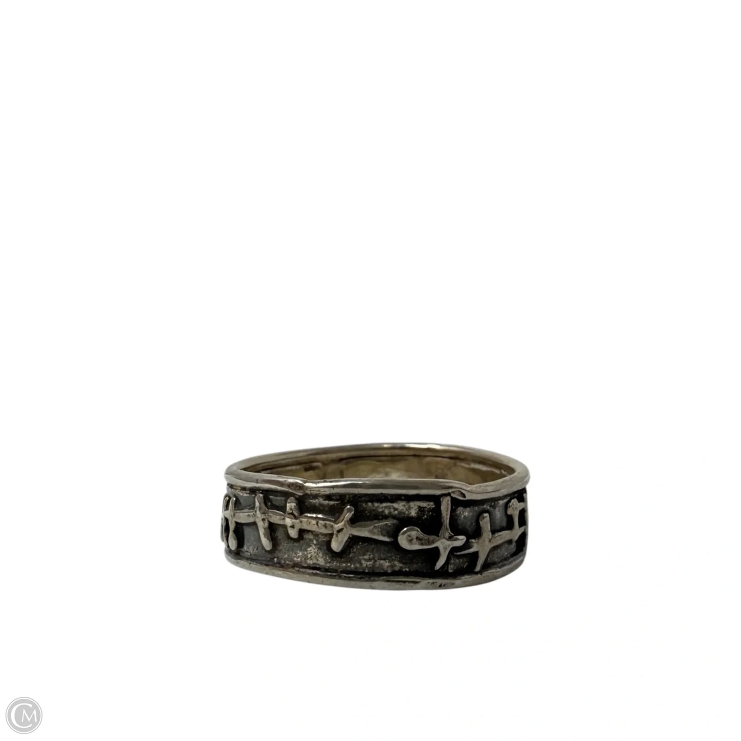 Oxidized Silver Tone Band Ring, Size: 6.5