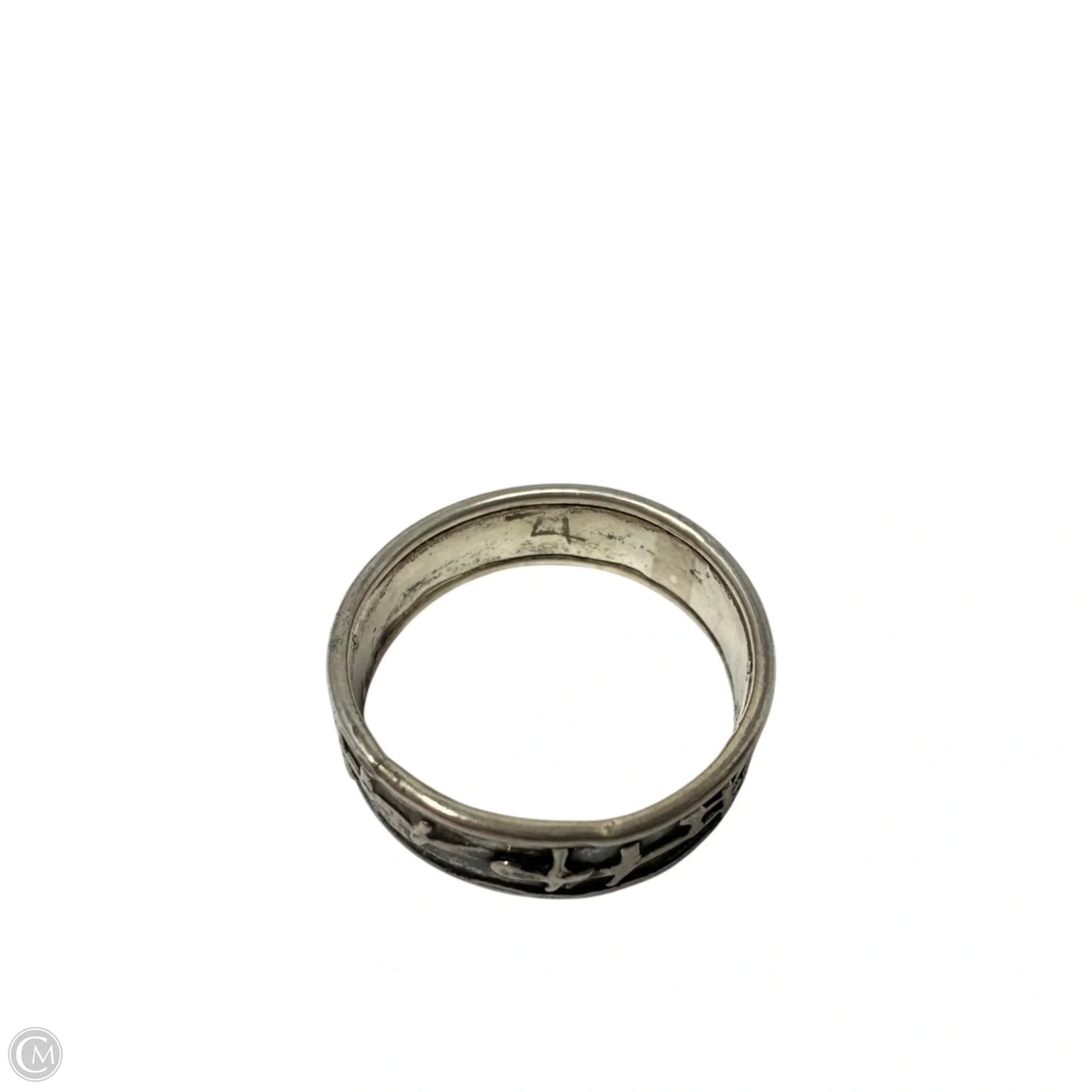 Oxidized Silver Tone Band Ring, Size: 6.5