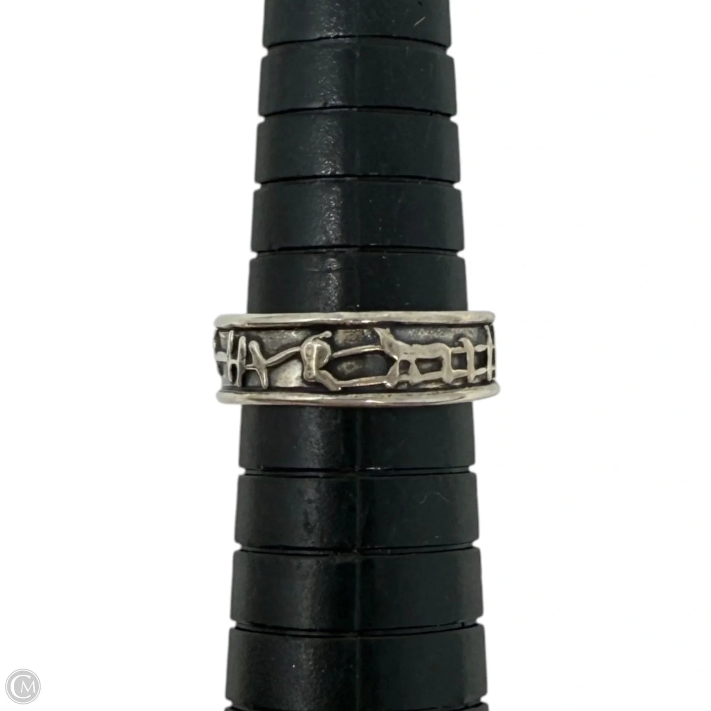 Oxidized Silver Tone Band Ring, Size: 6.5
