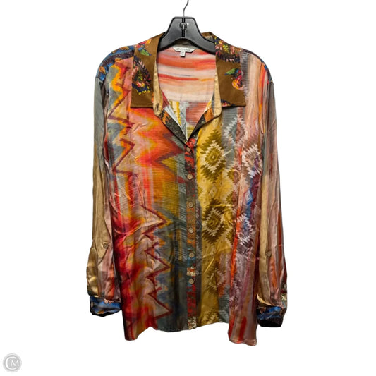 Top Long Sleeve By John Mark In Multi-colored, Size: 2x