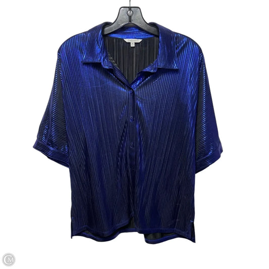 Top Short Sleeve By John Mark In Blue, Size: M
