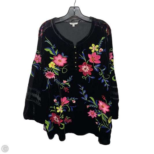 Top Long Sleeve By John Mark In Floral Print, Size: 3x