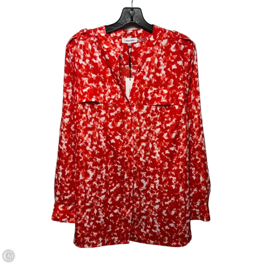 Top Long Sleeve By Calvin Klein In Red, Size: 0X