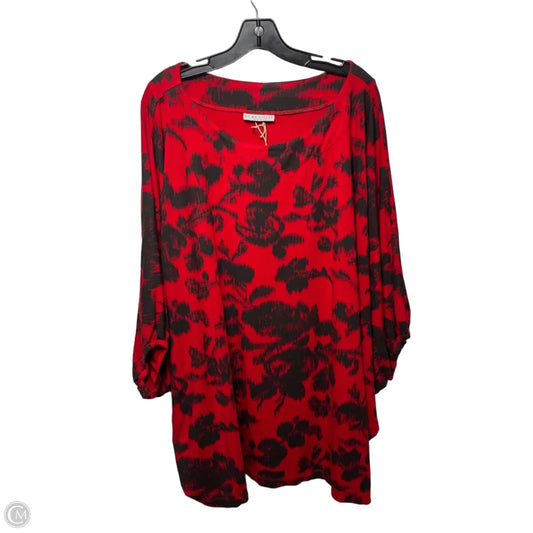 Top Short Sleeve By Bryn Walker In Black & Red, Size: Xl