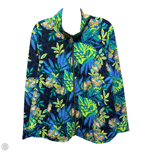 Leona UPF 50+ Zip Up Jacket Designer By Lilly Pulitzer In Tropical Print, Size: Xl