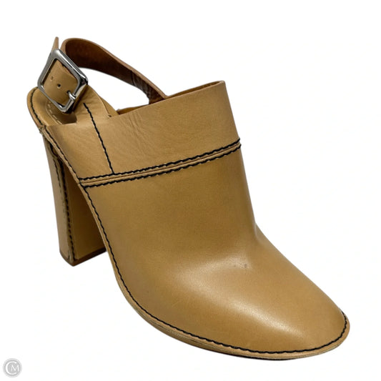 High Heel Slingback Mules Luxury Designer By Chloe In Tan, Size: 9