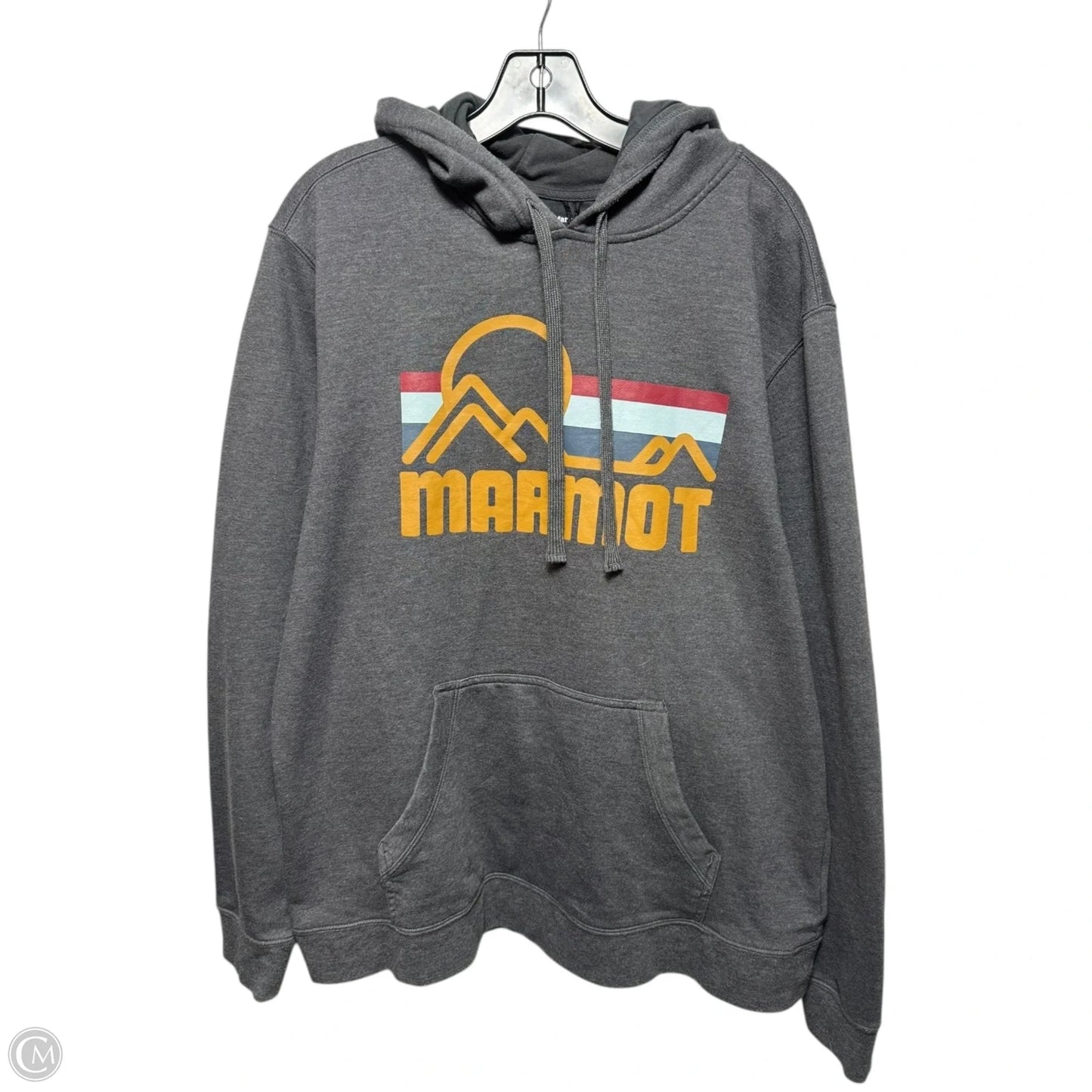 Sweatshirt Hoodie By Marmot In Grey & Orange, Size: Xl