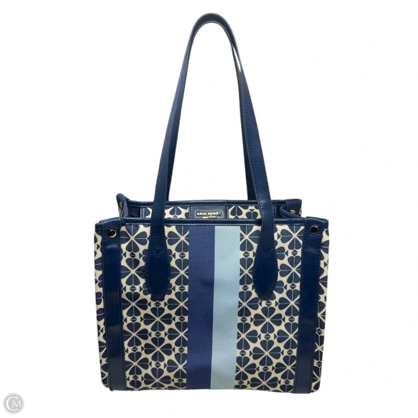 Spade Flower Jacquard Stripe Market Tote Designer By Kate Spade, Size: Medium