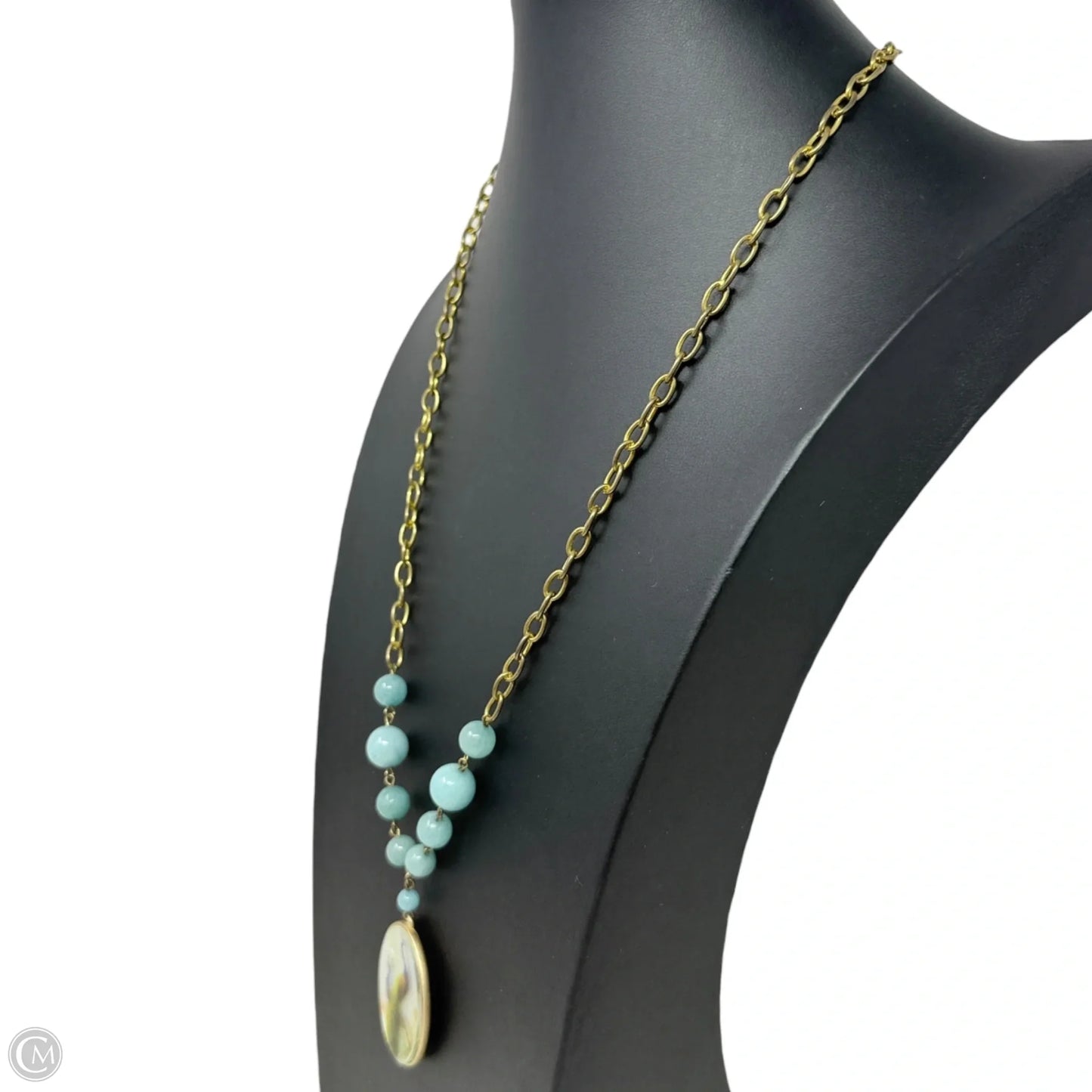 Vintage Beaded Peacock Cameo Pendant Necklace By David Aubrey