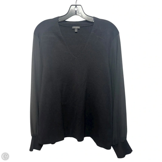 Chiffon Sleeve Sweater By Talbots In Black, Size: Xl