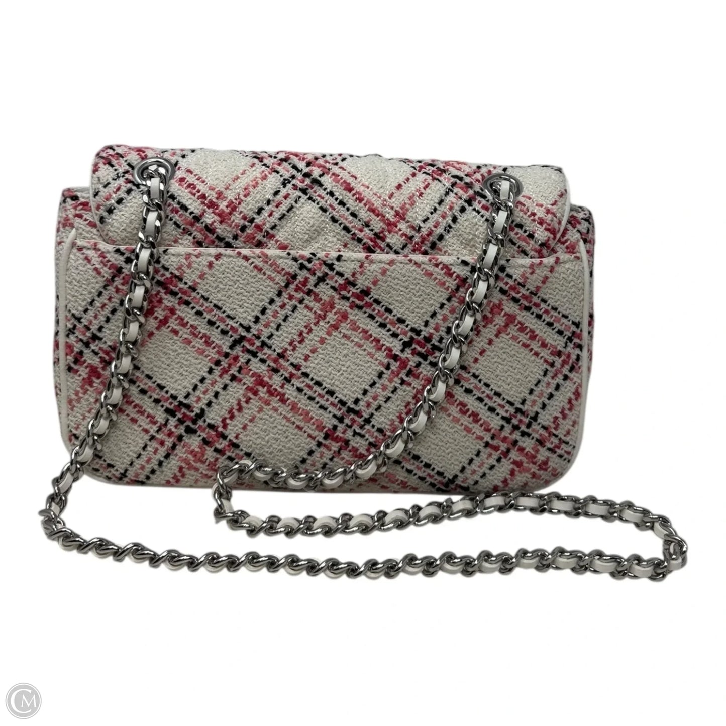 Agyness Tweed Charm Handbag Designer By Karl Lagerfeld, Size: Medium