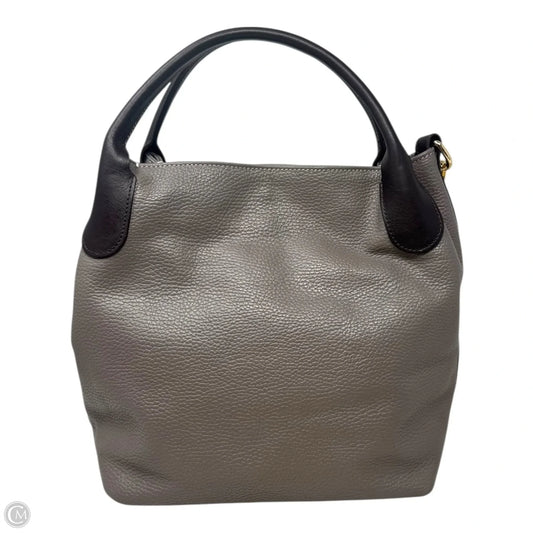 Handbag Leather By Valentina, Size: Medium