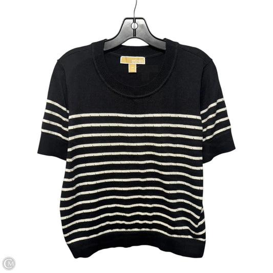 Sweater Short Sleeve By Michael By Michael Kors In Striped Pattern, Size: L