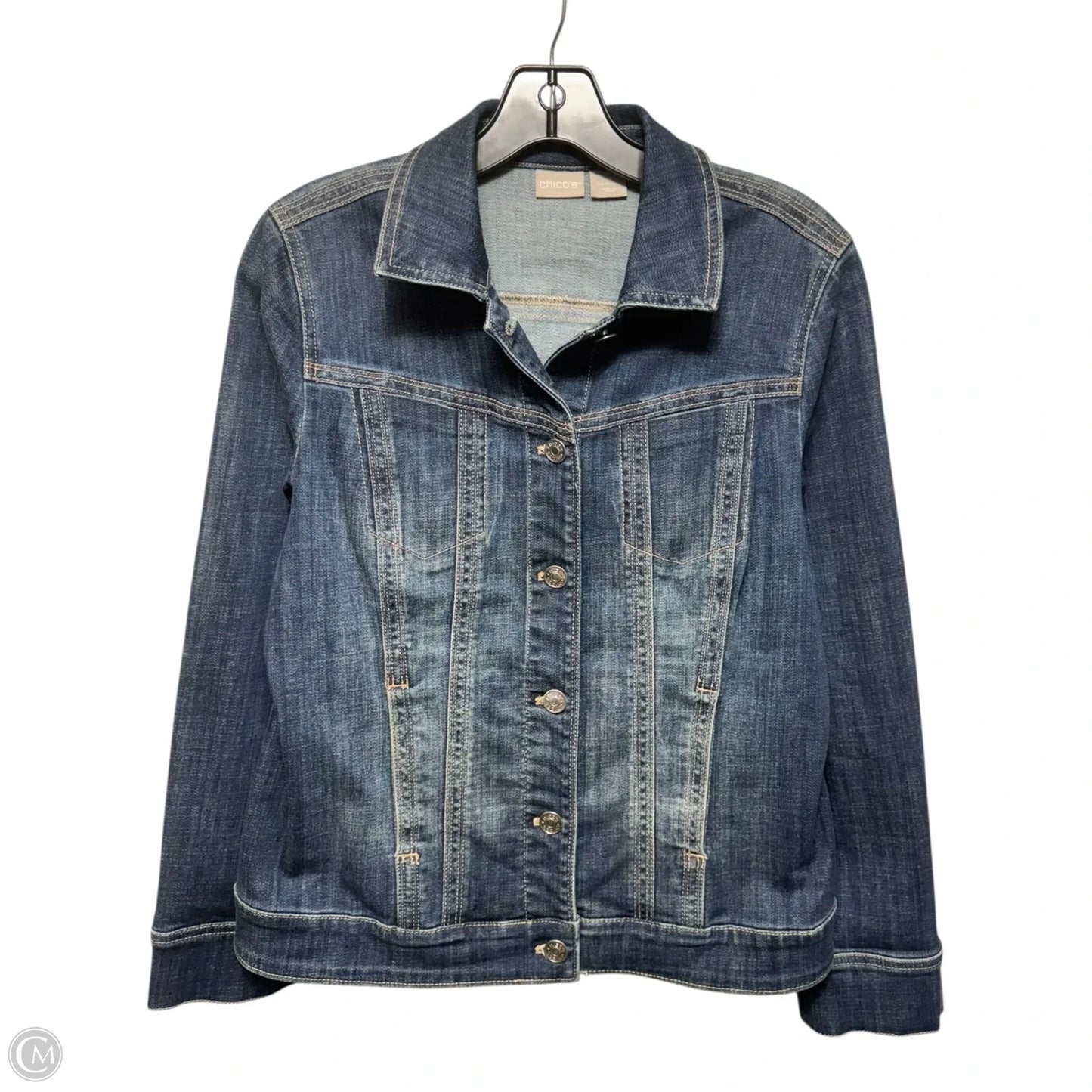 Jacket Denim By Chicos In Blue Denim, Size: S