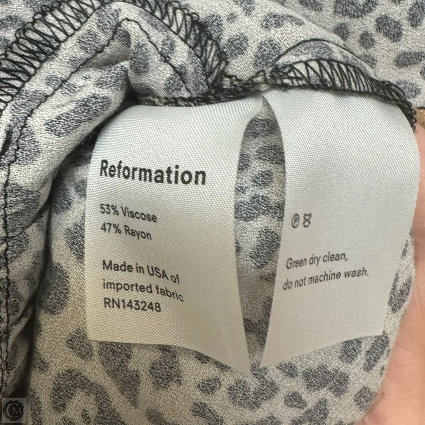 Top Long Sleeve By Reformation In Animal Print, Size: M