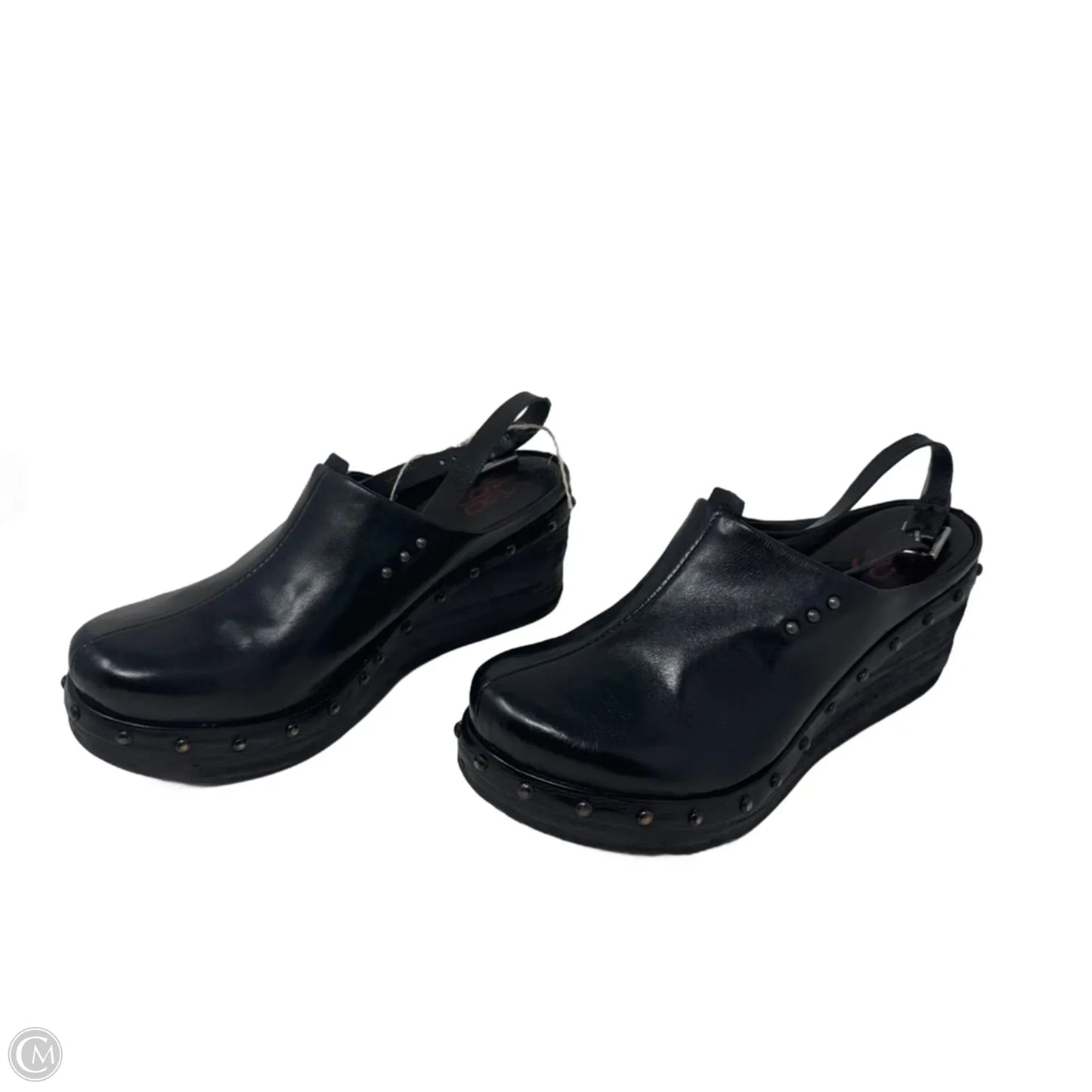 Puck Wedge Slingback Clog By A.S. 98 In Black, Size: 10.5