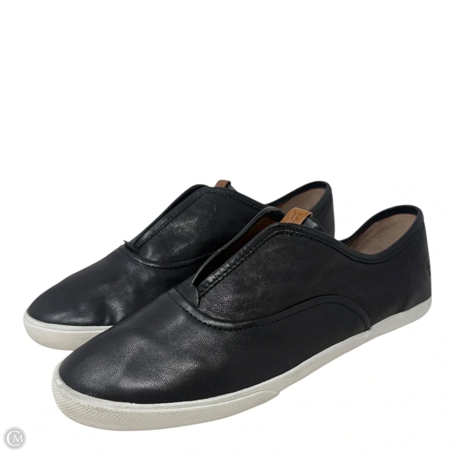 Maya Slip-On Leather Sneakers Designer By Frye In Black, Size: 11