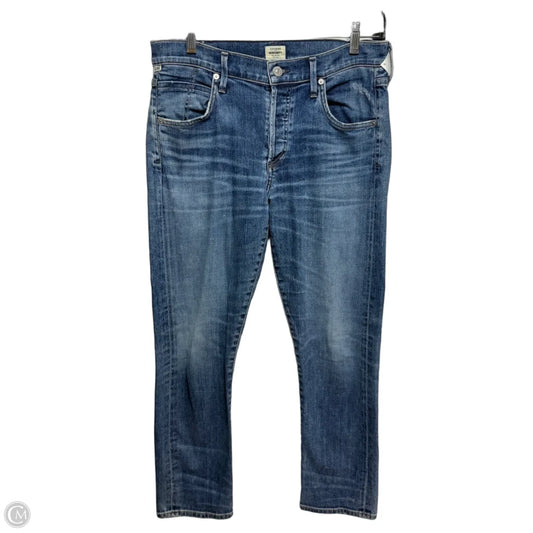 Elsa midrise Slim fit crop Jeans Straight By Citizens Of Humanity In Blue Denim, Size: 28
