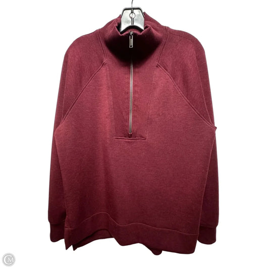 Athletic Top Long Sleeve Crewneck By Spanx In Maroon, Size: M