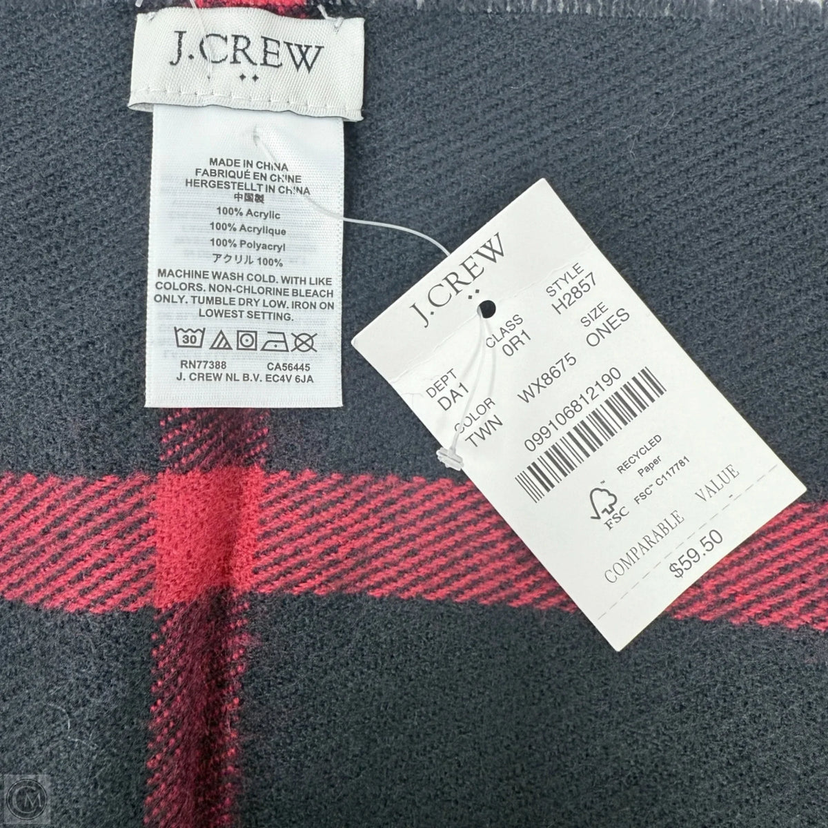 Shawl By J. Crew In Plaid Pattern
