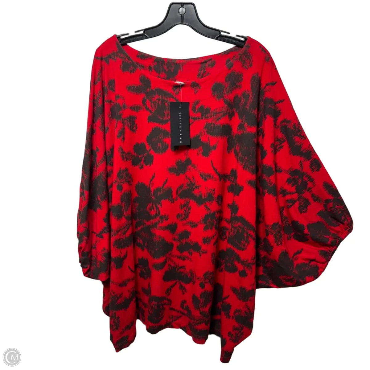 Tunic 3/4 Sleeve By Bryn Walker In Black & Red, Size: L