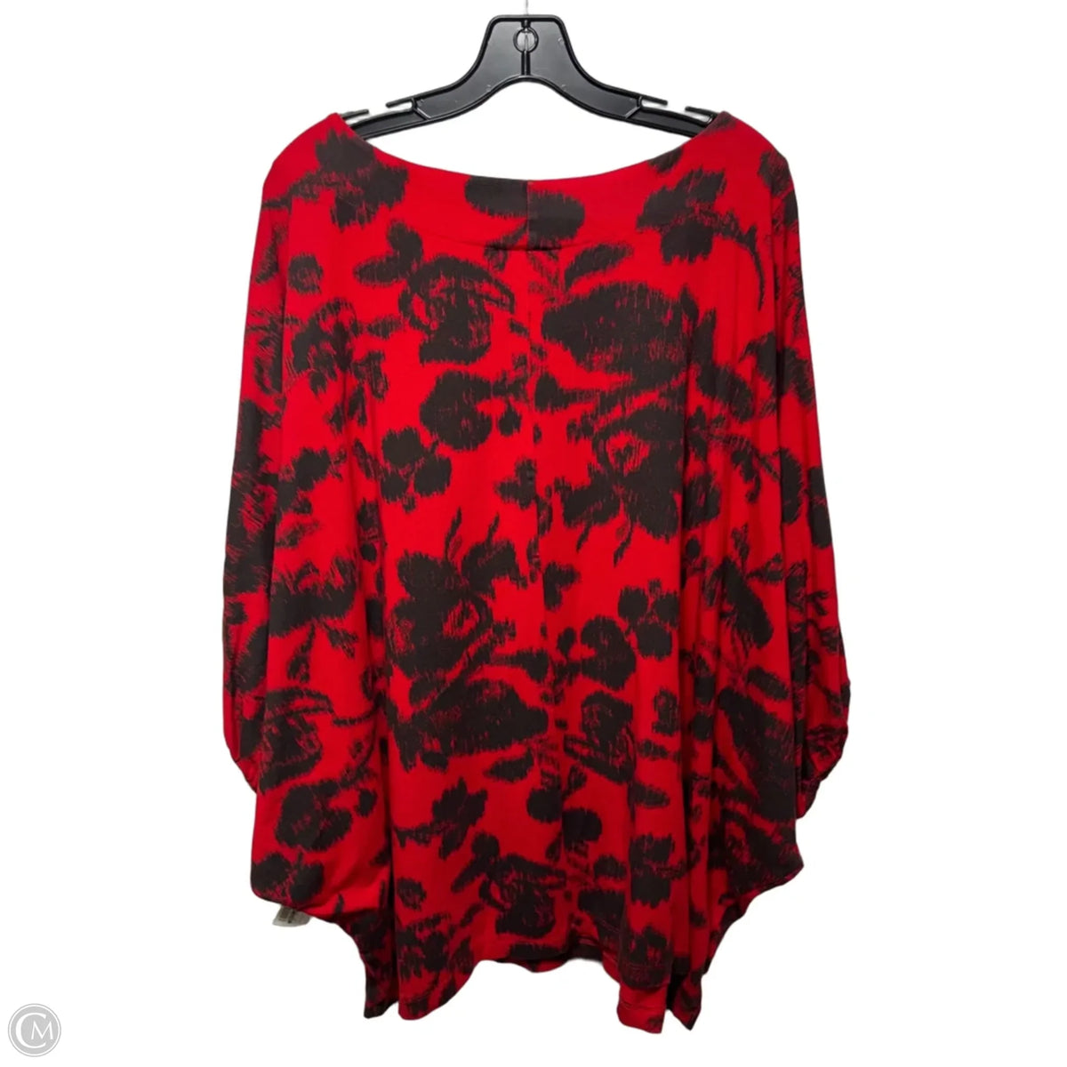 Tunic 3/4 Sleeve By Bryn Walker In Black & Red, Size: L